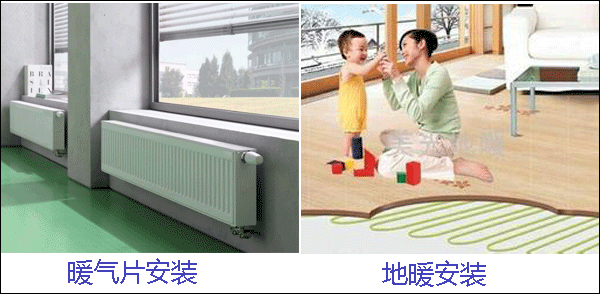 地暖、暖气片安装效果图